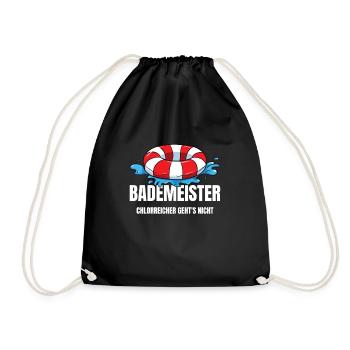 Lifeguard Chlorine-rich Don't swim - Drawstring Bag - black - Front