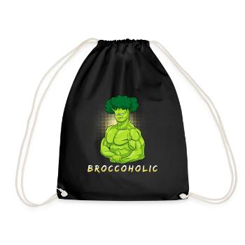 Broccoholic Vegan Brokkoli - Turnbeutel - Schwarz - Vorne