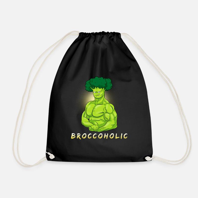 Broccoholic Vegan Brokkoli - Turnbeutel - Schwarz
