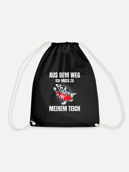 Aus dem Weg ich muss zu meinem Teich Koi Karpfen - Turnbeutel - Schwarz