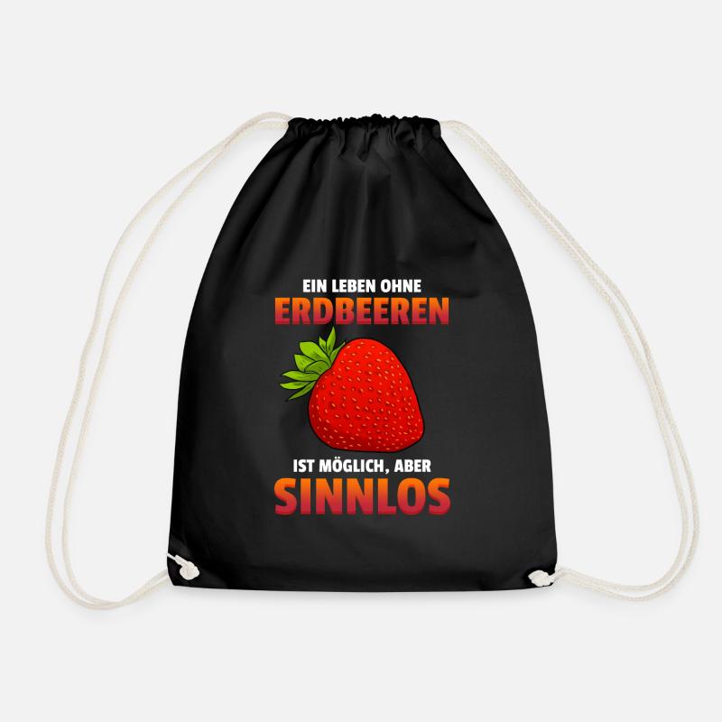 Erdbeeren Erdbeerliebhaber Früchte Obst - Turnbeutel - Schwarz