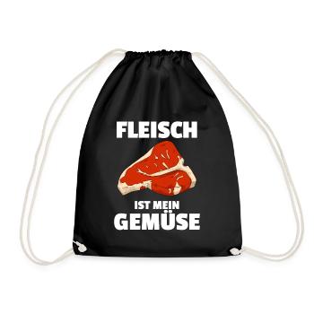 Fleisch Ist Mein Gemüse Fleischesser - Turnbeutel - Schwarz - Vorne