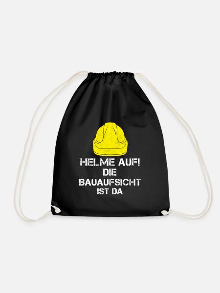 Helme Auf Die Bauaufsicht Ist Da Bauleiter - Turnbeutel - Schwarz