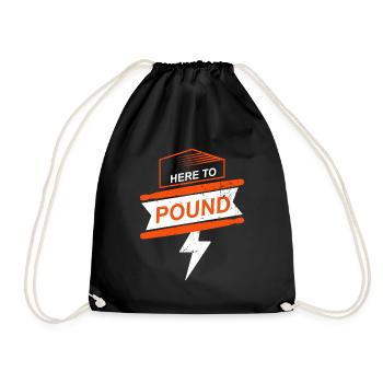 Here To Pound - Drum - Drawstring Bag - black - Front