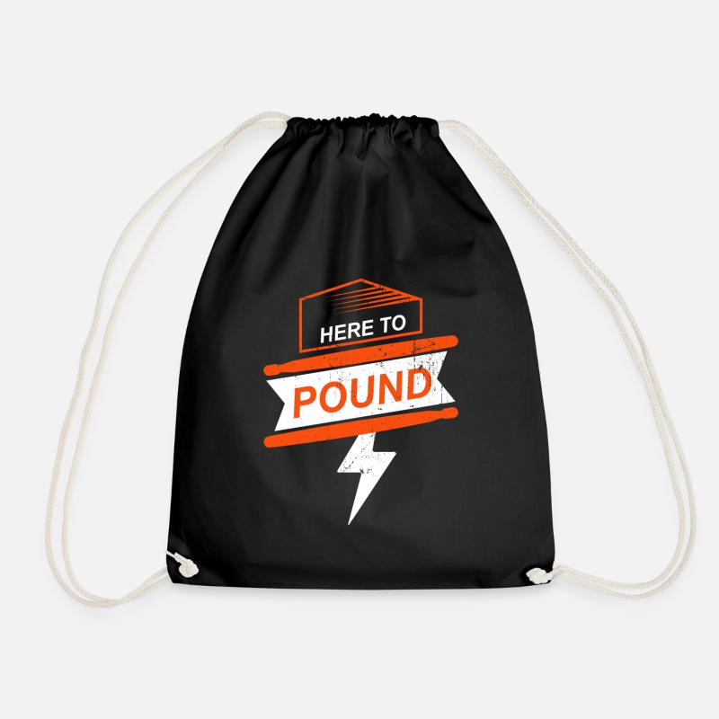 Here To Pound - Trommel - Turnbeutel - Schwarz