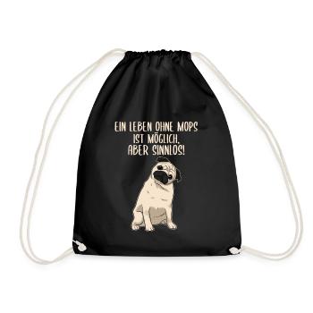 A life without a pug is possible but pointless dogs - Drawstring Bag - black - Front