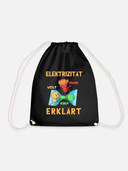 Elektrizität Erklärt Elektro Ohm Ampere Für - Turnbeutel - Schwarz