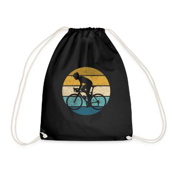 Track cycling cycling track - Drawstring Bag - black - Front