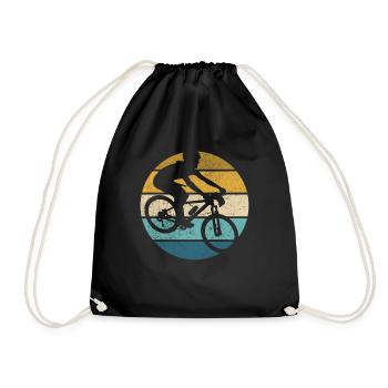 Retro Track Cycling Vintage Cycling Track - Drawstring Bag - black - Front