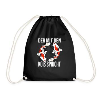 Koi Fisch Japanischer Koi Karpfen Koi Züchter - Turnbeutel - Schwarz - Vorne