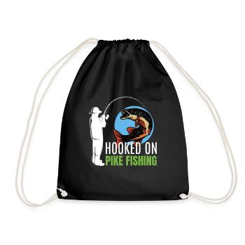 Funny pike fishing for pike anglers - Drawstring Bag - black - Front