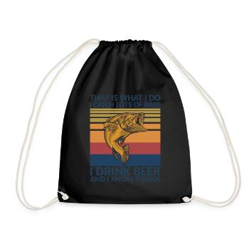 Dire drôle de bière et de perche de pêche - Sac de sport léger - noir - Devant