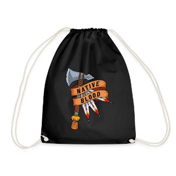 Indianer - Turnbeutel - Schwarz - Vorne