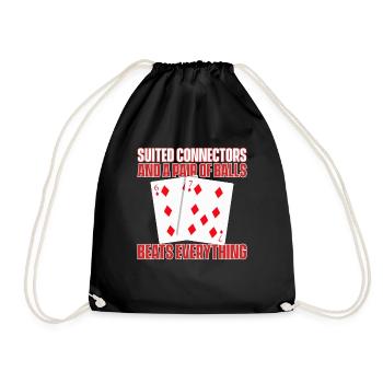 Poker Pokerspieler Texas Holdem - Turnbeutel - Schwarz - Vorne