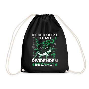 Aktien Dividenden Investor Börsen - Turnbeutel - Schwarz - Vorne