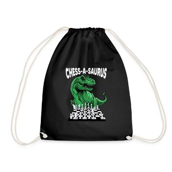 Chess chess piece - Drawstring Bag - black - Front
