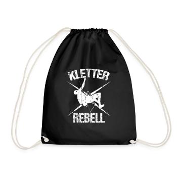 Klettern Bergsport Kletterer - Turnbeutel - Schwarz - Vorne