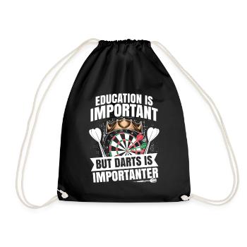 Dart Darts - darts is importanter - Drawstring Bag - black - Front