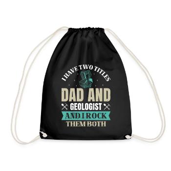 Geology Geologist Fossils - Dad and Geologist - Drawstring Bag - black - Front