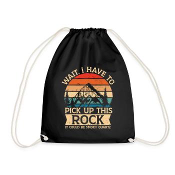 Geology Geologist Fossils Smoky Quartz - Drawstring Bag - black - Front