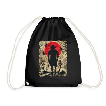 Swordsman Warrior Japanese Samurai - Drawstring Bag - black - Front