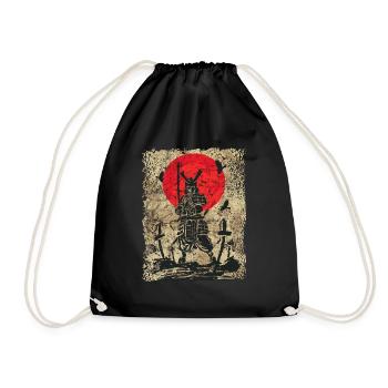 Schwertkämpfer Krieger Japanischer Samurai - Turnbeutel - Schwarz - Vorne