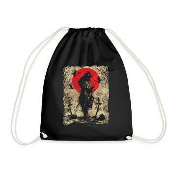 Swordsman Warrior Japanese Samurai - Drawstring Bag - black - Front
