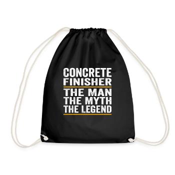 Concrete Finisher Concrete Workers Concrete Mixer - Drawstring Bag - black - Front