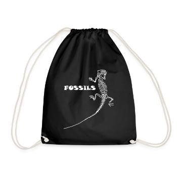 Dinosaurs, fossils, paleontologist, - Drawstring Bag - black - Front