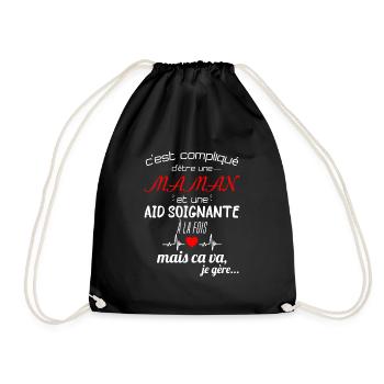 pas parfaite aide-soignante;cadeau aide soignante - Sac de sport léger - noir - Devant