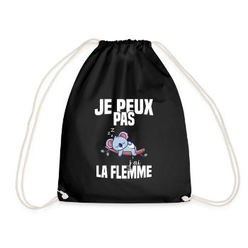 Je Peux Pas J'ai La Flemme - Sac de sport léger - noir - Devant