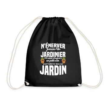 N'énerver Jamais Un Jardinier Cadeau Jardin Drôle - Sac de sport léger - noir - Devant