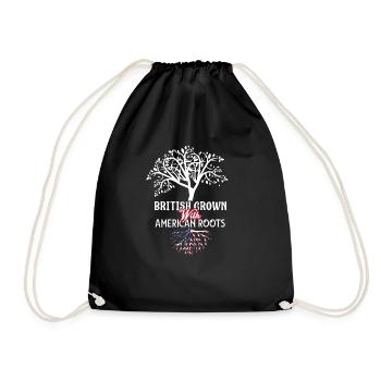 British Grown with American roots Royaume-Uni USA Famille - Sac de sport léger - noir - Devant