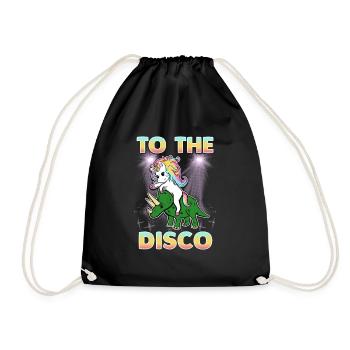À la licorne disco et au dinosaure - Sac de sport léger - noir - Devant