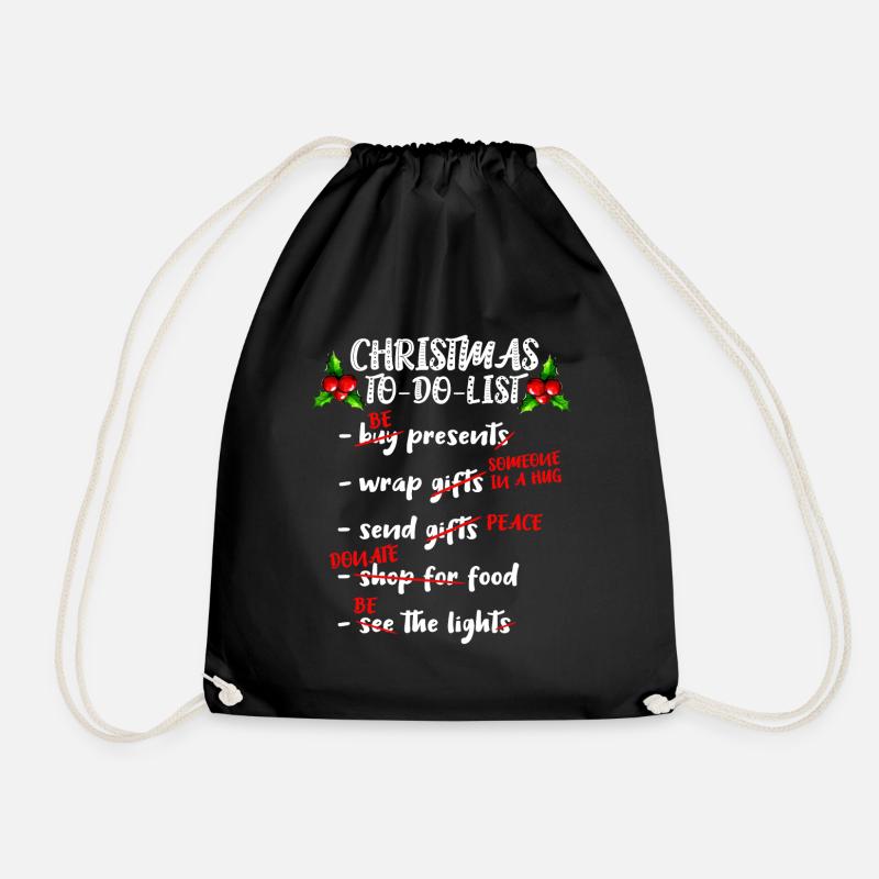 Christmas to do List Advent Christmas Nicholas - Drawstring Bag - black