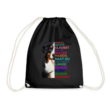 Bernese Mountain Dog soul regarde un propriétaire de chien - Sac de sport léger - noir - Devant