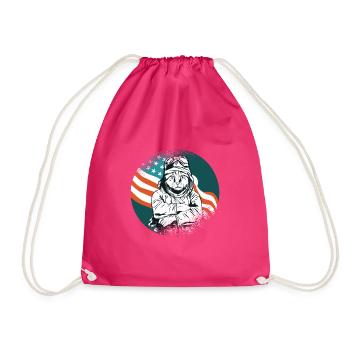 Chaton chat avion pilote - Sac de sport léger - fuchsia - Devant