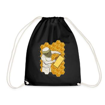 Beekeeper beekeeping bee - Drawstring Bag - black - Front