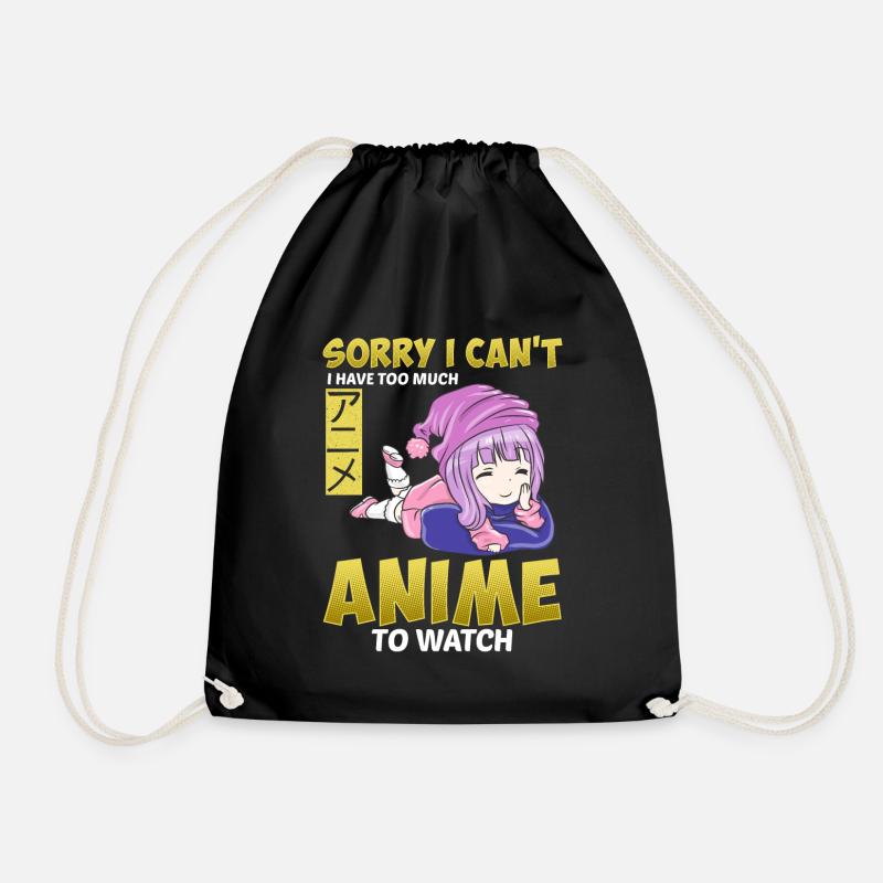 Anime Japan cartoon cartoon - Drawstring Bag - black