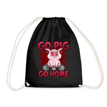 Cochon Fitness Sport Drôle - Sac de sport léger - noir - Devant