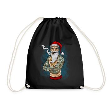 Santa Claus Christmas - Drawstring Bag - black - Front