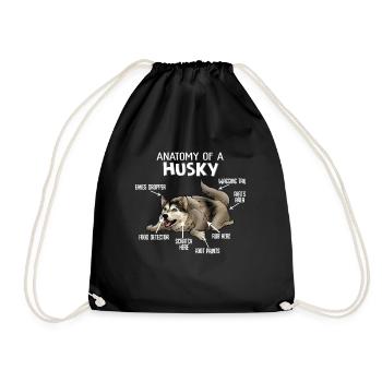 Anatomie d'un chien Husky - Sac de sport léger - noir - Devant