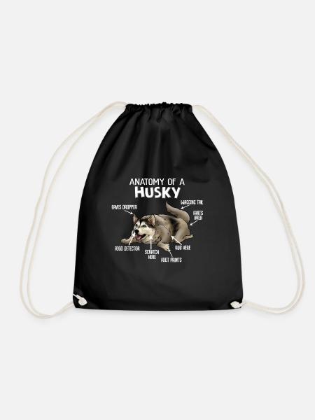 Anatomie eines Husky Hund - Turnbeutel - Schwarz