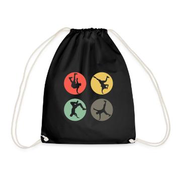 Retro Breakdance Bboying Gift I Breakdancing - Drawstring Bag - black - Front