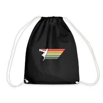Retro Breakdance Bboying Gift I Breakdancing - Drawstring Bag - black - Front