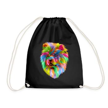 Chow Chow Hund Hunderasse Geschenk - Turnbeutel - Schwarz - Vorne