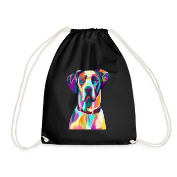 Deutsche Dogge Hund - Turnbeutel - Schwarz - Vorne
