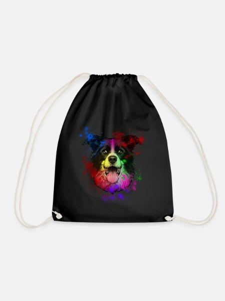 Australian Shepherd - Drawstring Bag - black