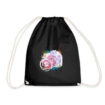 Photographer gift I photography camera - Drawstring Bag - black - Front