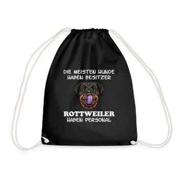 Besitzer Personal Rottweiler Hund - Turnbeutel - Schwarz - Vorne